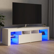 Tv-meubel met LED-verlichting 140x36,5x40 cm wit