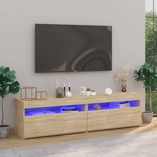 Tv-meubelen 2 st met LED-verlichting 75x35x40 cm sonoma eiken