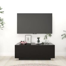 Tv-meubel 100x35x40 cm bewerkt hout zwart