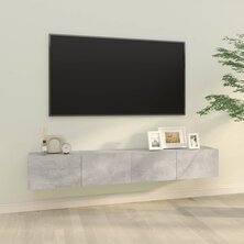 Tv-meubelen 2 st wandgemonteerd 100x30x30 cm hout betongrijs