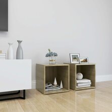 Tv-meubelen 2 st 37x35x37 cm bewerkt hout sonoma eikenkleurig