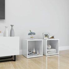 Tv-meubelen 2 st 37x35x37 cm bewerkt hout hoogglans wit