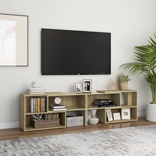 Tv-meubel 149x30x52 cm bewerkt hout sonoma eikenkleurig