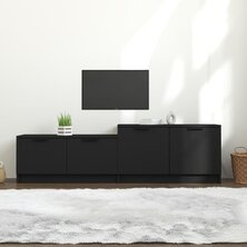 Tv-meubel 158,5x36x45 cm bewerkt hout zwart