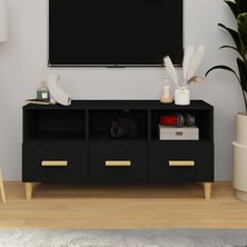 Tv-meubel 102x36x50 cm bewerkt hout zwart