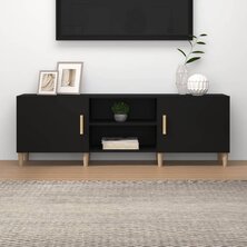 Tv-meubel 150x30x50 cm bewerkt hout zwart