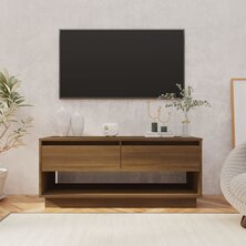 Tv-meubel 102x41x44 cm bewerkt hout bruin eikenkleur