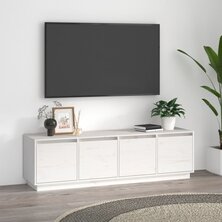 Tv-meubel 156x37x45 cm massief grenenhout wit