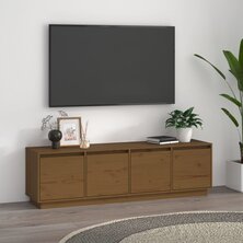 Tv-meubel 156x37x45 cm massief grenenhout honingbruin