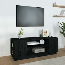 Tv-meubel 110x35x40,5 cm massief grenenhout zwart