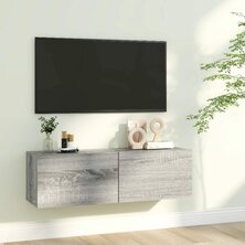 Tv-wandmeubel 100x30x30 cm bewerkt hout grijs sonoma eikenkleur