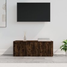 Tv-meubel 80x34x30 cm bewerkt hout gerookt eikenkleurig