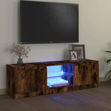 Tv-meubel met LED-verlichting 120x30x35,5 cm gerookt eikenkleur