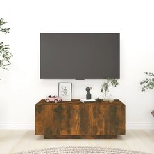 Tv-meubel 100x35x40 cm bewerkt hout gerookt eikenkleurig