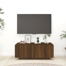 Tv-meubel 100x35x40 cm bewerkt hout bruin eikenkleur