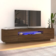 Tv-meubel met LED-verlichting 160x35x40 cm bruin eikenkleur