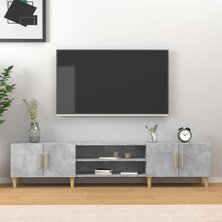 Tv-meubel 180x31,5x40 cm bewerkt hout betongrijs