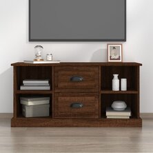 Tv-meubel 99,5x35,5x48 cm bewerkt hout bruin eikenkleur