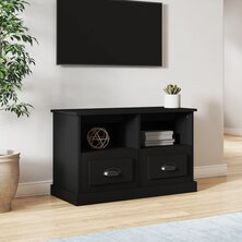 Tv-meubel 80x35x50 cm bewerkt hout zwart