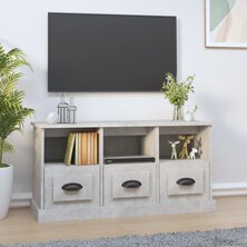 Tv-meubel 100x35x50 cm bewerkt hout betongrijs