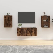 Tv-wandmeubels 2 st 40x34,5x60 cm gerookt eikenkleurig