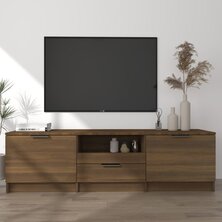 Tv-meubel 140x35x40 cm bewerkt hout bruin eikenkleur