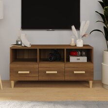 Tv-meubel 102x36x50 cm bewerkt hout bruin eikenkleur