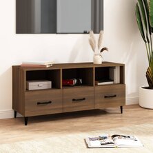 Tv-meubel 102x35x50 cm bewerkt hout bruin eikenkleur