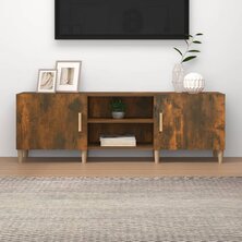 Tv-meubel 150x30x50 cm bewerkt hout gerookt eikenkleurig