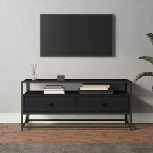 Tv-meubel 100x35x45 cm bewerkt hout zwart