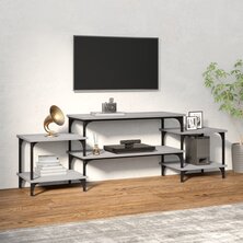 Tv-meubel 157x35x52 cm bewerkt hout grijs sonoma eikenkleurig