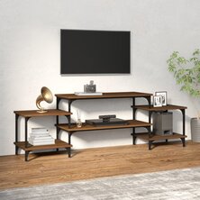 Tv-meubel 157x35x52 cm bewerkt hout bruin eikenkleur