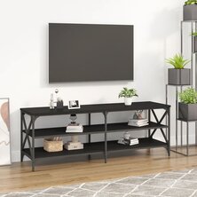 Tv-meubel 140x40x50 cm bewerkt hout zwart