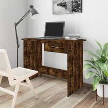 Bureau 100x50x76 cm bewerkt hout gerookt eikenkleurig