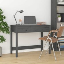 Bureau met lades 100x50x78 cm massief grenenhout grijs