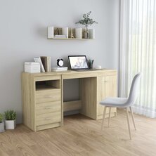 Bureau 140x50x76 cm bewerkt hout sonoma eikenkleurig