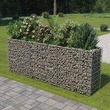 Gabion plantenbak verhoogd 270x50x100 cm gegalvaniseerd staal