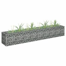 Gabion plantenbak verhoogd 180x30x30 cm gegalvaniseerd staal