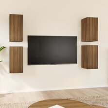 Tv-meubelen 4 st 30,5x30x60 cm bewerkt hout bruin eikenkleur