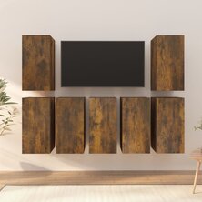 Tv-meubels 7 st 30,5x30x60 cm bewerkt hout gerookt eikenkleurig