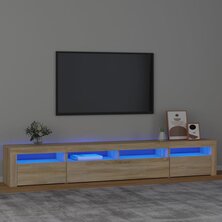 Tv-meubel met LED-verlichting 240x35x40 cm sonoma eikenkleurig