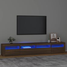 Tv-meubel met LED-verlichting 240x35x40 cm bruin eikenkleur