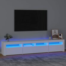 Tv-meubel met LED-verlichting 210x35x40 cm wit