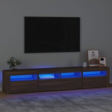 Tv-meubel met LED-verlichting 210x35x40 cm bruin eikenkleur