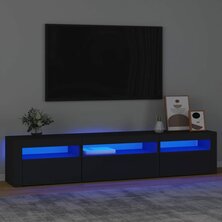 Tv-meubel met LED-verlichting 195x35x40 cm zwart