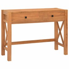 Bureau met 2 lades 100x40x75 cm teakhout