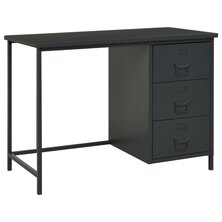 Bureau industrieel met lades 105x52x75 cm staal antracietkleur