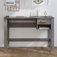 Bureau HAMAR 110x40x75 cm massief grenenhout lichtgrijs