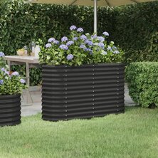 Plantenbak 114x40x68 cm gepoedercoat staal antracietkleurig