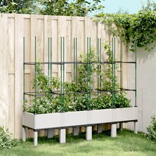 Plantenbak met latwerk 160x40x142,5 cm polypropeen wit